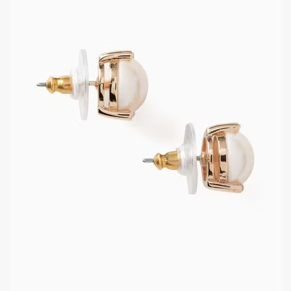 Kate Spade Rise & Shine Pearl Studs | Gold Tone | NWT - Picture 4 of 4